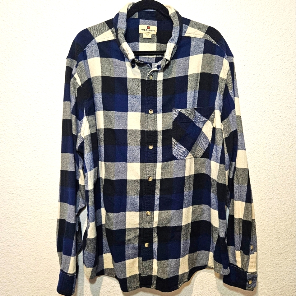 Woolrich Plaid Flannel Button Down Shirt Size XXL